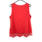 Artisan NY  Size XL Blouse Red Sleeveless Tank Lace‎ Overlay Work Formal Business Photo 1