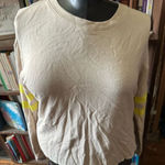 Sundry  for Evereve tan yellow striped sleeve 0/XS jersey sweatshirt Photo 0