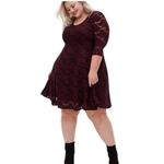 Torrid  Floral Lace Fluted‎ Whimsigoth Fairy Grunge Dress 2X Photo 2