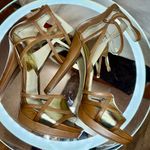 Michael Kors  Jaida Gold and Brown Leather Strappy Heels size 9.5 new Photo 15
