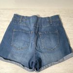 Tinseltown  Womens Denim Button Fly Blue Summer Stretch Comfy High Waist Shorts 3 Photo 1