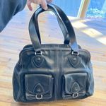 Ted Baker black leather satchel bag with white stitching. Excellent condition. Photo 0