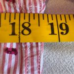 Gap Women’s Sz S Pink White Striped Textured Clip Dot Fitted Boyfriend Shirt Photo 12