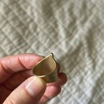 Anthropologie Gold tone boho 6.5 minimalist chic cool artsy lightweight fairy smooth ring​​ Photo 5