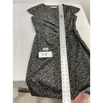 Womans Studio AA Midi Wrap Dress 14 Gray Black Animal Print Cap Sleeve V Neck Photo 5