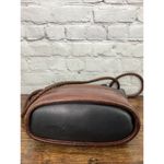 Brighton Leather Black Brown Leather Tote Alligator Accents Vintage Photo 4