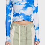 Delia's Dolls Kill Heaven on Earth Mesh Top Shirt Clouds Sky Womens Large? Read Blue Photo 0