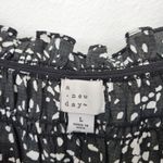 A New Day Black White Smocked Long Sleeve Square Neck Blouse Top L Photo 4