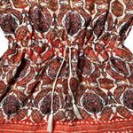 GB Floral/Paisley Print Romper Long Sleeve Drawstring Waist Boho Chic Size Large Photo 2