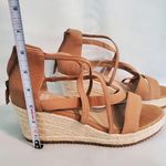Eileen Fisher Wanda Nubuck Leather Tan Strappy Wedge Espadrille Sandals.s48 Photo 0