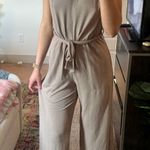 Max Studio Small Beige Comfy Jumpsuit Photo 3