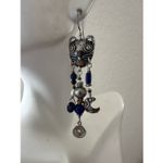 Vintage Sterling Silver Kitty Cat Chandelier Earrings Photo 11