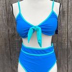 Blooming Jelly  Blue High Waisted Two Piece Bikini Swimsuit Size M Photo 0