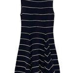Alice + Olivia  Bolton Sleeveless Navy Stripe Fit And Flare Dress MEDIUM Photo 2
