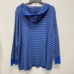 Woman Within Blue & Gray Striped Hoodie Sweatshirt Plus Size 26/28 Photo 3
