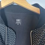 ALBION FIT Albion Women’s Black and White Midnight Dash Patterned Bomber Jacket Sz Medium Photo 7