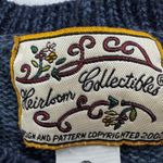 VTG Heirloom Collectibles Patchwork Heart Embroidered Cardigan Sweater Women L Blue Size L Photo 2