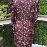 Something Navy  Revolve Women Satin Black Red Floral Wrap Dress Sz M Photo 13