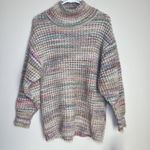 Topshop Space Dye Rainbow Chunky Turtleneck Knit Sweater Small 4-6 Oversized Top Photo 2