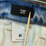 EXPRESS  High‎ Rise Flare Jeans Size 8R Medium Wash Stretch Denim Bootcut Retro Photo 3