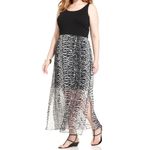 Vince Camuto Graphic Black and White Animal Print Tank Sleeveless Maxi Dress XL Photo 6
