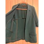 Elizabeth and James  Teal Silk Blend Three Quarter Sleeve Blazer Jacket Size 10 Photo 6
