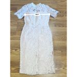 Alexis Pink Rose Blush guipure Ardella High Neck bodycon Midi Dress Size M Photo 5