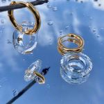 Transparent hoop clear hoops gold hoop earring Photo 2