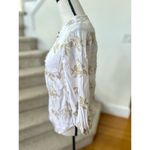 Anthropologie Floreat  White & Gold Embroidered Asian Floral Tunic Photo 3