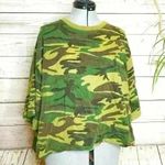 Camouflage Camo Cropped TShirt Ringer 3XL Bleached Green Size undefined Photo 1