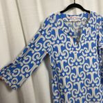 Jude Connally Blue Swirl Megan 3/4 Sleeve Jude Cloth Shift Dress Sz.L Size L Photo 8