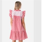 J. Marie Women’s The Andy Ruffle Neck Dress in Gingham Red White Large Photo 7