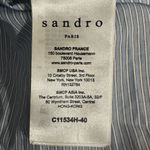 Sandro Sky Blue Striped Shirt with contrasting Black Lace Peter Pan Collar Sz 2 Photo 12