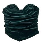 EXPRESS Green velvet buddy contour Ruched strapless Pull On top Photo 0