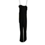 Pretty Little Thing Black Slinky Branded Trim Flared Jumpsuit Women's Size 4 Photo 4