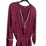 Paige  size Small Mini Dress Cherry Red Shanti Long Sleeve Polka Dot Embroidered Photo 9