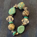 NWT Angelas Designs handmade Turquoise silver crystal & clear beaded bracelets Photo 8