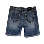 Miss Me Jeans Womens Boyfriend Shorts Size 27 Blue Distressed Cuffed Denim Photo 4