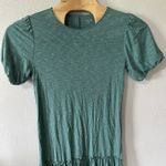 Garnet Hill Organic-Cotton & Tencel Ruffle Detail Dress Small Green Puff Sleeve Photo 1