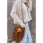 Boho Fringe Crossbody Bag Brown Suede Western Tassel Shoulder Purse NWT Photo 1