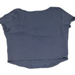 Hollister Corset Seamed Blue Gray Slate Crop Top Large Square Neck Short Sleeve Photo 2