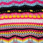 Anna Kaci Cut Out Knitted Boho Sweater Colorful Striped Knit Sweater Pink Size L Photo 9