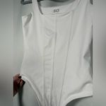 SO  White Corset Sleeveless Bodysuit Small Photo 3