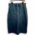 Vans Blue Denim Midi Ankle Skirt Grunge Streetwear Y2K Skater Goth Punk Preppy Photo 3