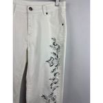 Women’s Anthony Studios Size 6 White Jeans with Silver & Grey Embroidery Photo 2