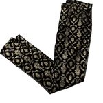 Tinseltown Brocade Skinny Jeans Gold Foil Size 7 Photo 4