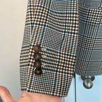 Mango MNG Double breasted check blazer brown blue plaid size 2 Suit line Photo 7