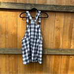 Cindy Plaid Shift Dress size small fall autumn blue overalls size small Photo 6
