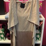 Bebe Neutral Tan Vintage Fringe Vest Photo 5