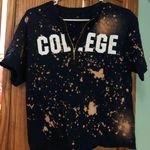College Acid Wash Cropped Tee Size L Photo 0